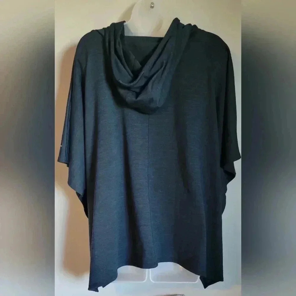 GAP Fit Hooded Oversize Poncho, navy blue, size small - Picture 12 of 13